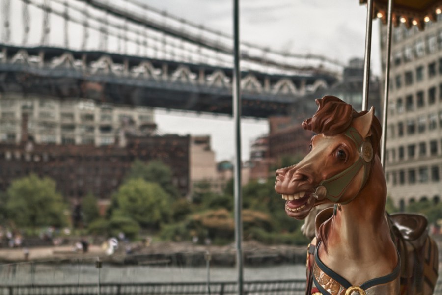 Detail of Jane's Carousel in Brooklyn, NY