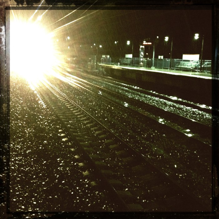 Train arriving at Guilford Station, CT