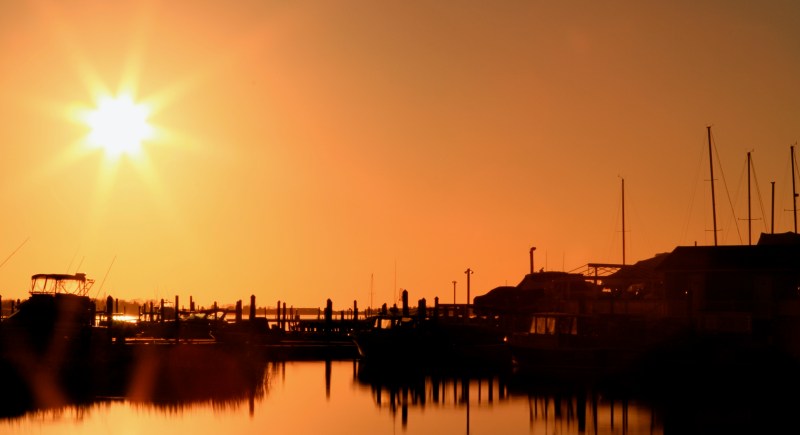 Sunset over Clinton Marina