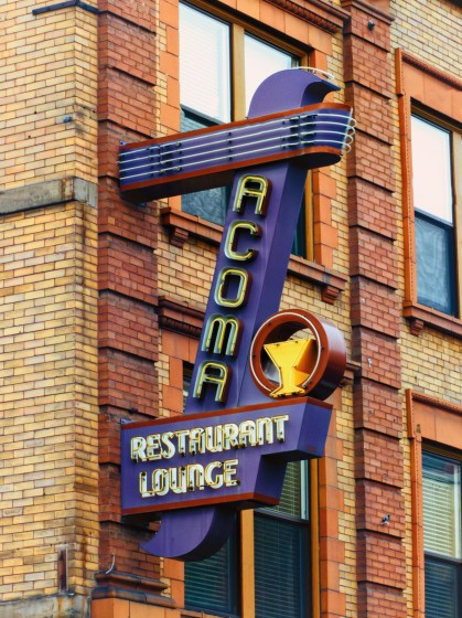 Neon sign in Butte, MT