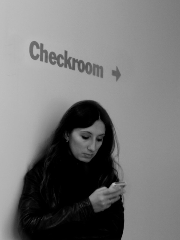 Woman checking email