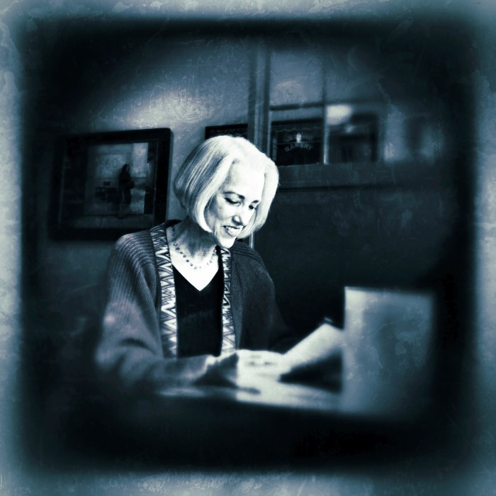 woman checking the menu