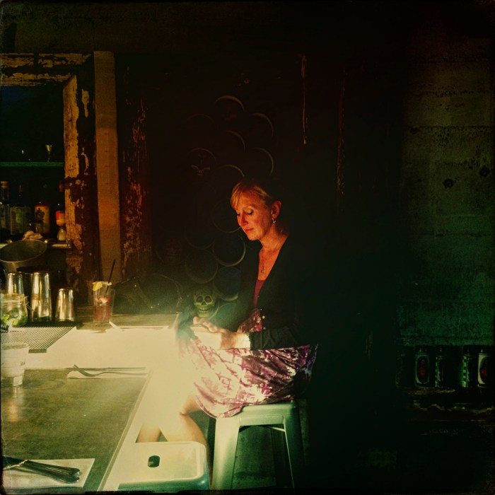 Woman checking email