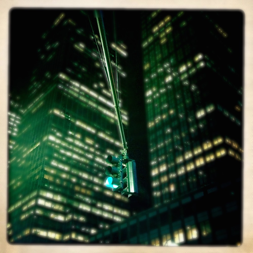 Green traffic light in Manhattan