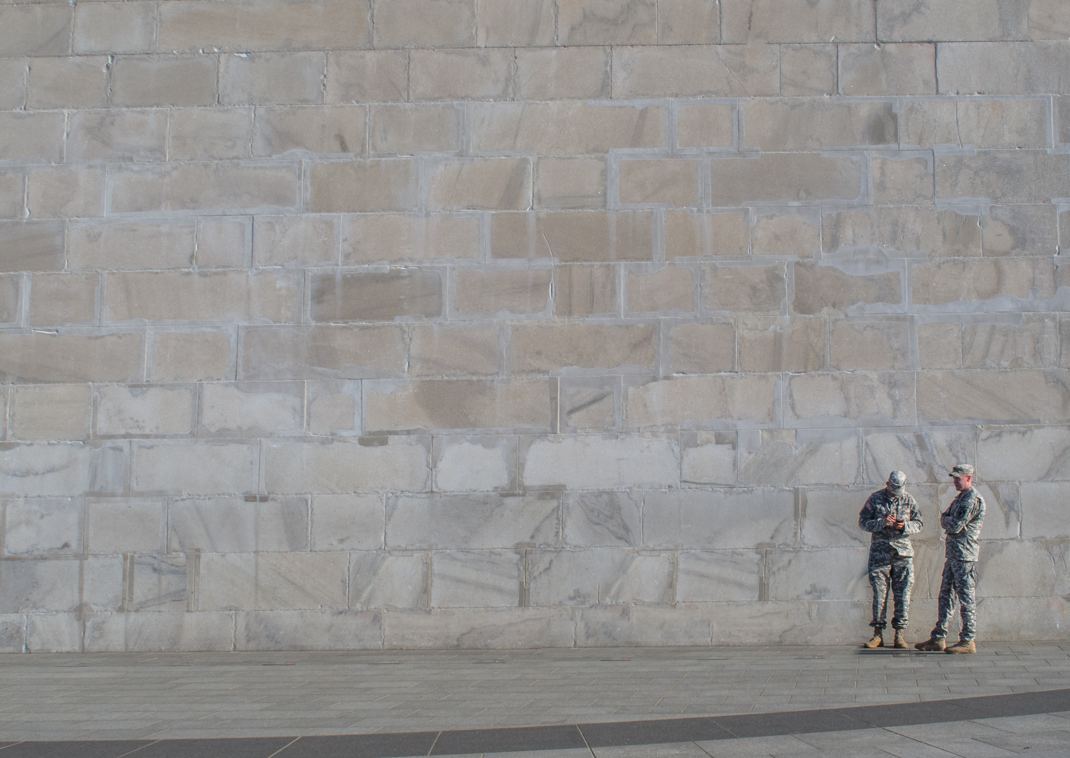 soldiers at base of Washington Monument in DC