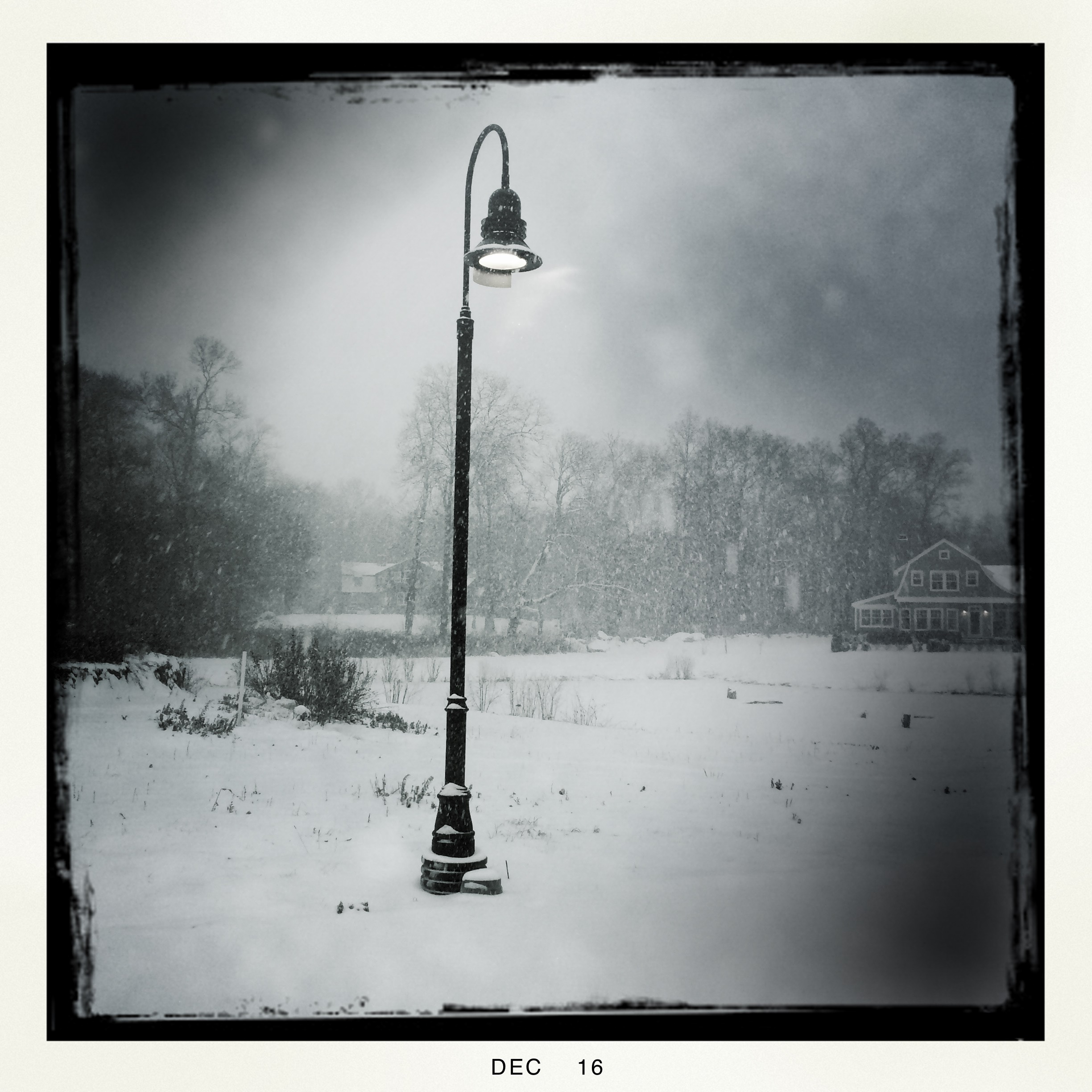 street lamp in winter