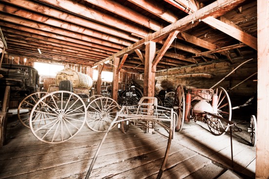 old wagons in garage
