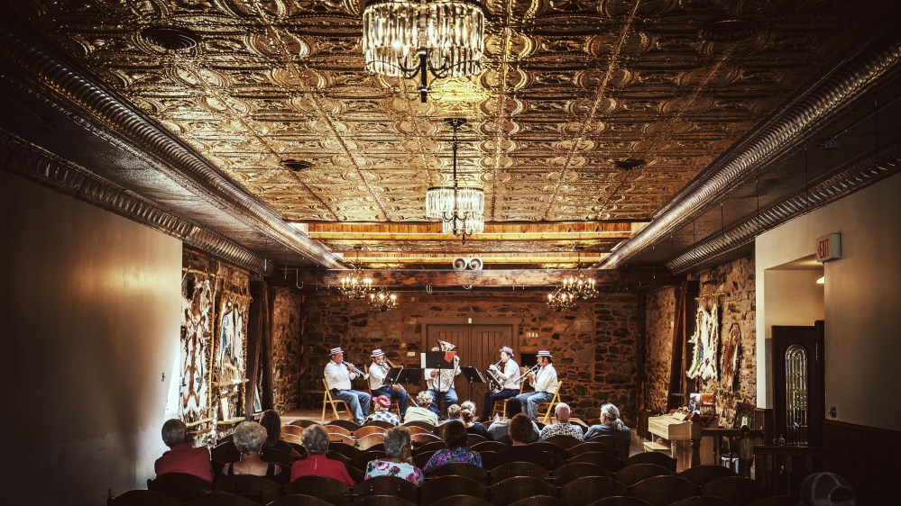 jazz band playing in old theatre