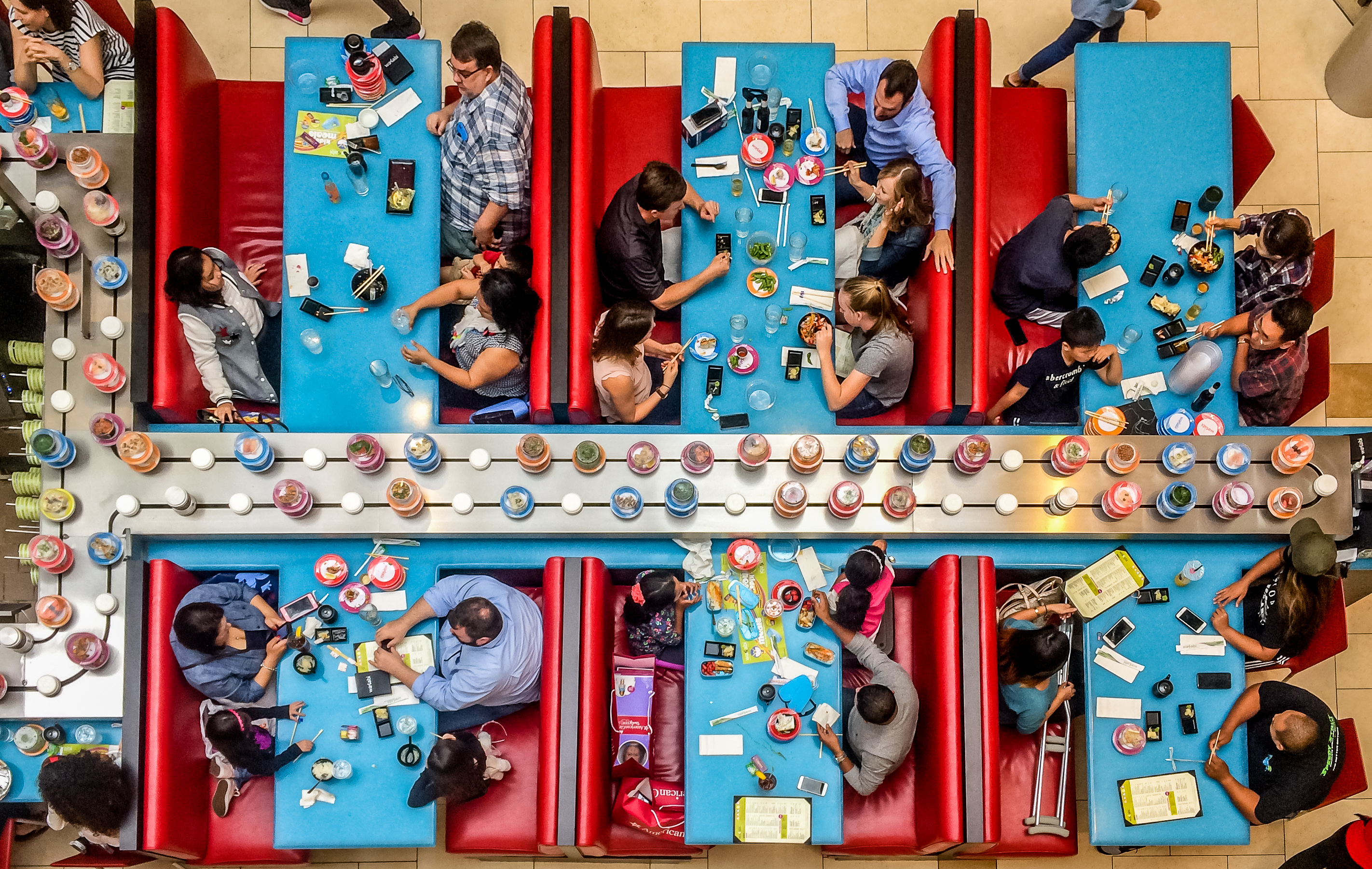 Sushi bar at shopping mall