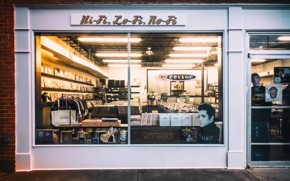 vintage vinyl record store